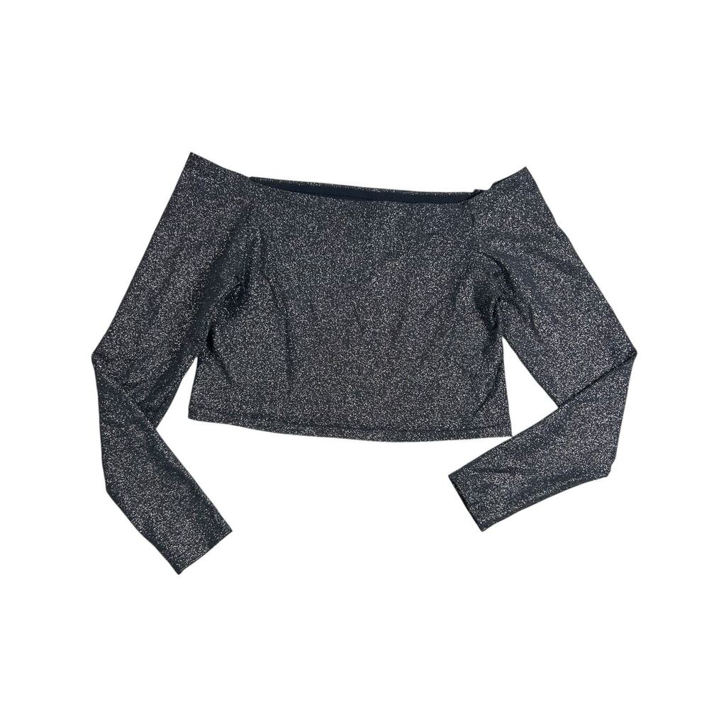 OFFLINE by Aerie Women Sz Xl Blue Glitter Top Activewear Athleisure Stretch Gym